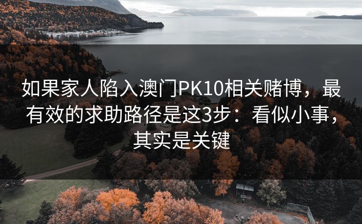 如果家人陷入澳门PK10相关赌博，最有效的求助路径是这3步：看似小事，其实是关键
