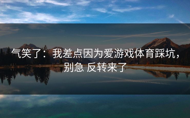 气笑了：我差点因为爱游戏体育踩坑，别急 反转来了